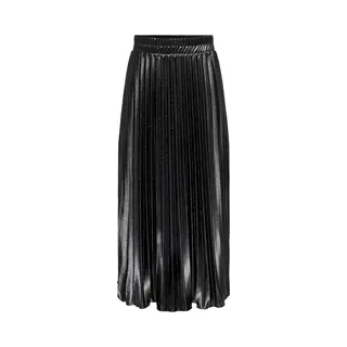 Only Damen Onllyon Pleated Shine Skirt Jrs Rock, Black, M