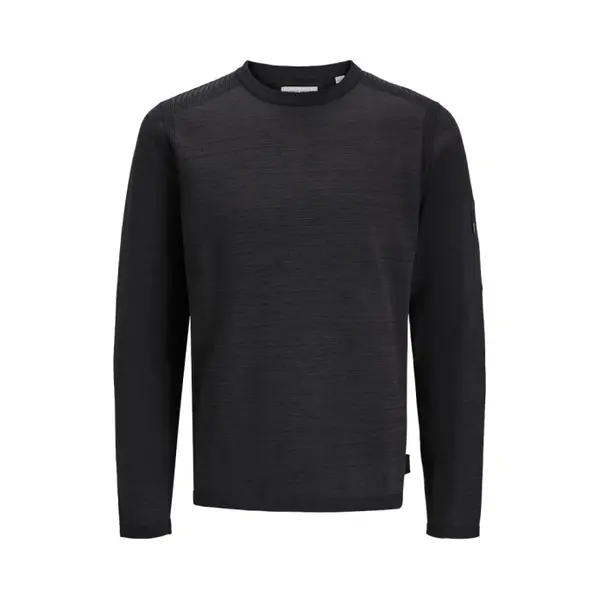 Jack & Jones Jcomace Gebreide Herentrui Met Ronde Hals Smu, Zwart/Details, Gemengd, Xl thumbnail