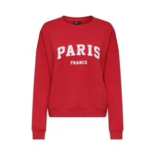 Only Sweatshirt Vuurrood / Wit