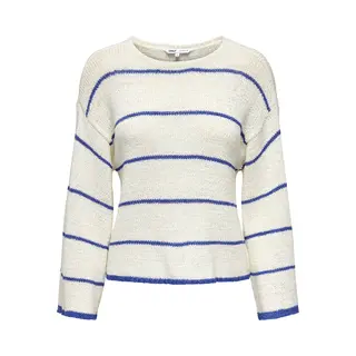 Striped Round Neck 7/8 Women’s Top Only Geena