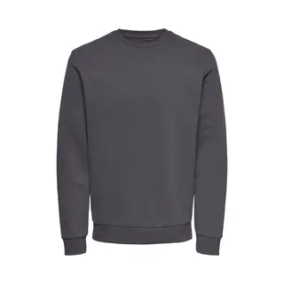 Only & Sons Herren O&S Basic Sweatshirt Regular Fit Pullover Langarm Jumper Sweater Shirt Ohne Kapuze Onsceres, Farben, Grau-3, Größe, M