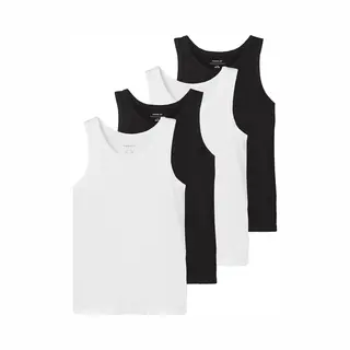 Name It Jongens Hemd Top Nkftank 4-Pack Zwart/Wit - Maat 146/152
