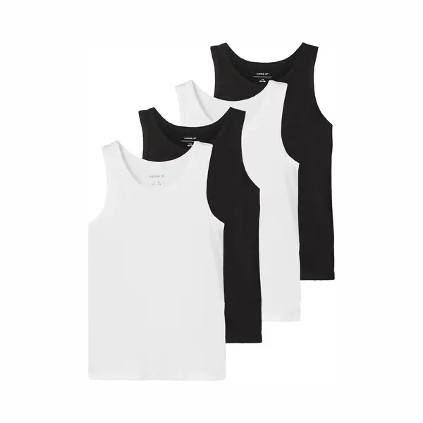 Name It Jongens Hemd Top Nkftank 4-Pack Zwart/Wit - Maat 146/152 thumbnail