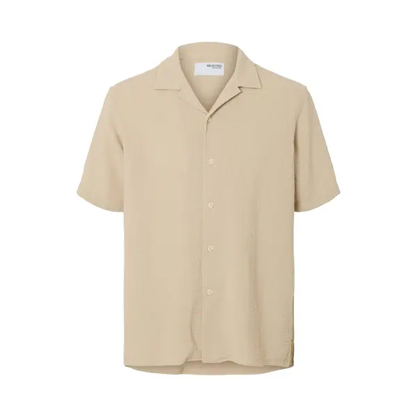 Selected Blusen Sal Relax Fit Overhemd Oatmeal thumbnail