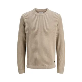 Jack & Jones Rundhalspullover "Jjedover Knit Crew Neck Sn" Baumwollmischung, Regular Fit