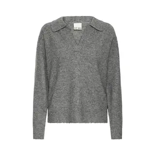 Ichi, Damen, Pullover, Macon LS19, Grau, (M)