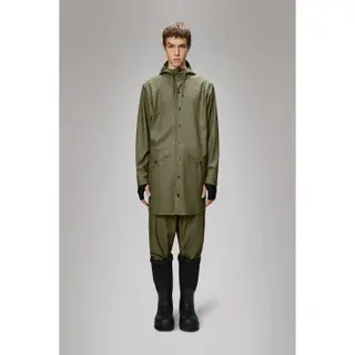 Rains Unisex. 12020 Jacke Lang Grün (S), Lässig, Polyester