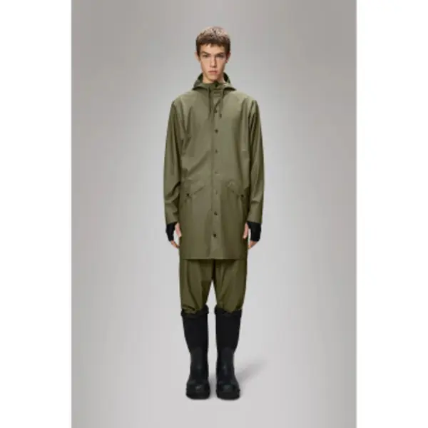 Rains Unisex. 12020 Jacke Lang Grün (S), Lässig, Polyester thumbnail