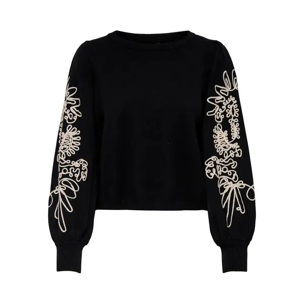 Only Trui 'ONLMagnolia' Beige / Zwart thumbnail