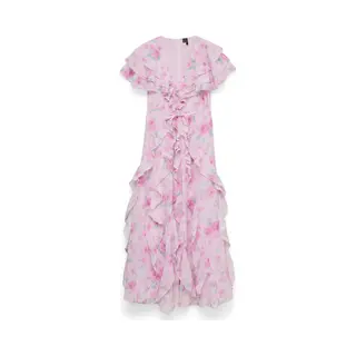Vero Moda - Vmsabrina Ss Maxi Flounce Dress Exp - Dames - Maxi Jurken