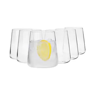 Krosno Water Juice Gin Tumbler Drinking Glasses | Set Of 6 | 430 Ml | Avant-Garde Collection | Whiskey Glasses Gift Set Tumblers Cocktail Set |