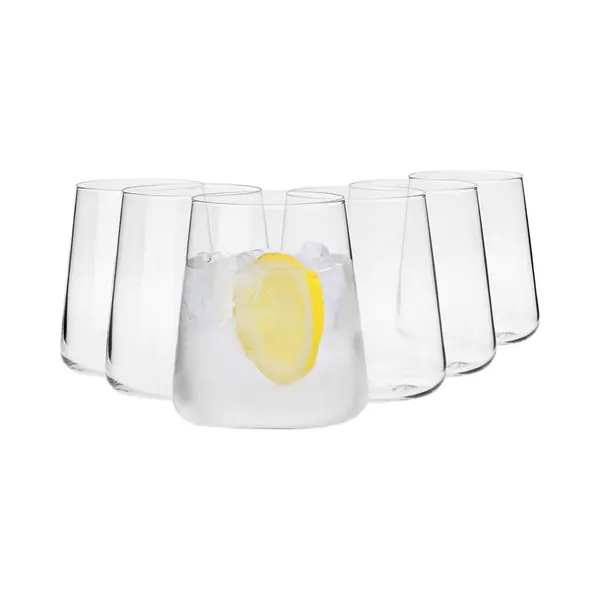 Krosno Water Juice Gin Tumbler Drinking Glasses | Set Of 6 | 430 Ml | Avant-Garde Collection | Whiskey Glasses Gift Set Tumblers Cocktail Set | thumbnail