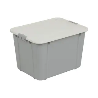 BranQ Home Essential, 30 Litre Heavy Duty Large Storage Box With Clip Locked Lid, Bpa Free Plastic Stackable Storage Box, Ideal For Garage And Home