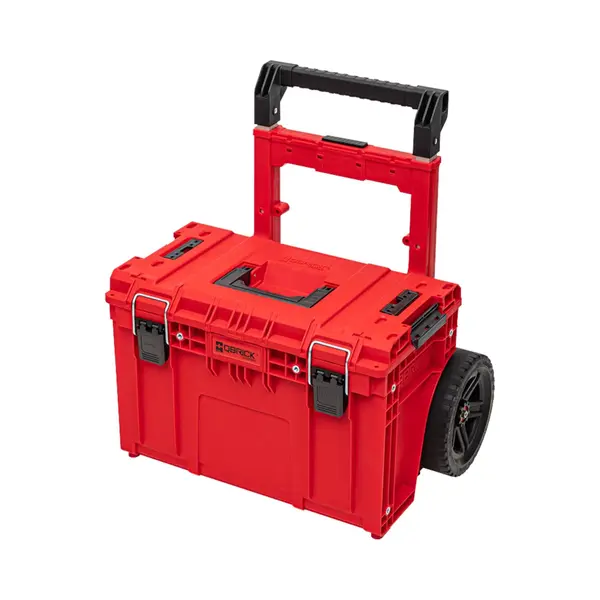 Qbrick System Prime Cart Red Ultra Hd Custom Stapelbar 590 X 425 X 660 Mm 37 L IP66 100 Kg Belastbar Mit Doppelteleskopstiel Aus Aluminium thumbnail