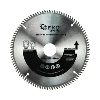 Geko, Zaagbladen, Snijschijf Voor Aluminium + Reductie, 200x32 Mm 100T