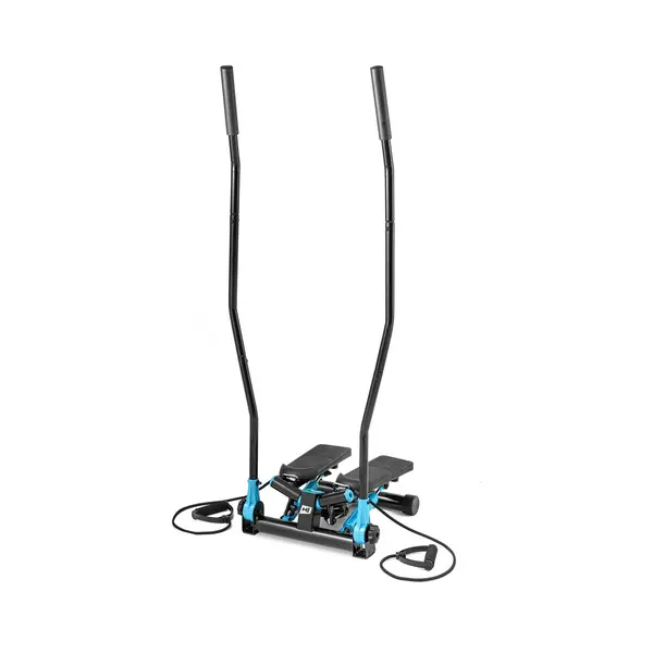 Hs Hop-Sport Hop-Sport Stepper Mit Haltegriffen, Blau - Kompakter Swing Stepper Für Zuhause, Fitnessgerät Mit Lcd-Display Und Expandern, Nordic Walking Training, thumbnail