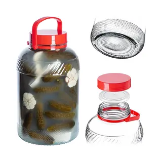 Einmachglas, Glasbehälter, 8 L, Mit Deckel Und Griff, Zum Einlegen Von Kohl, Für Gurken - Kadax