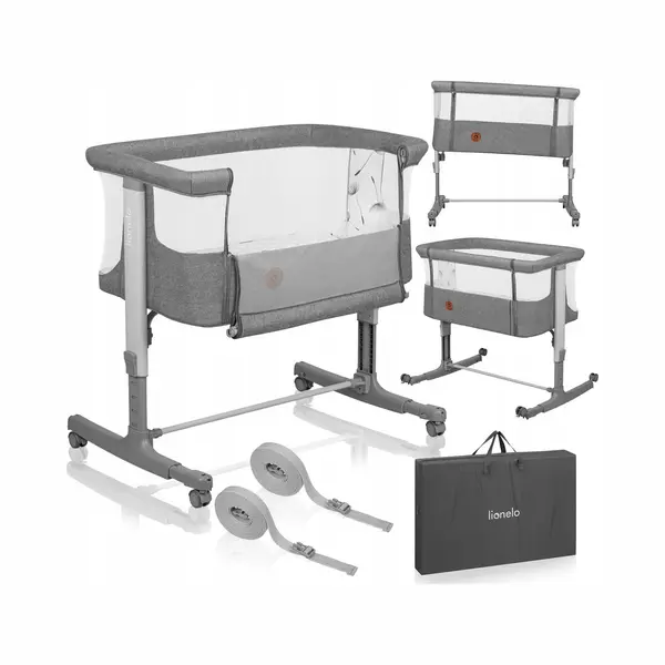 Lionelo Aurora 3in1 Baby Bedside Cot Co-Sleeper For Babies From Birth To 9kg, Adjustable Height & Incline, Mattress, 4 Lockable Wheels, Breathable, thumbnail
