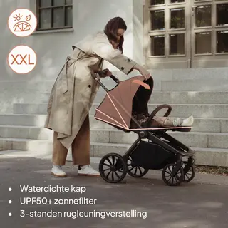 Lionelo Mika Plus Kinderwagen - All-Terrain Wielen - Lichtgewicht 10, 9 Kg - Verstelbare Zitting - Xxl Kap Upf 50+ - Compact Opvouwbaar - Inclusief