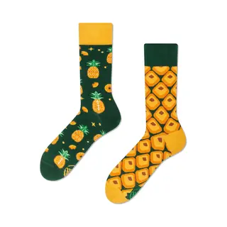 Many Mornings Lustige Socken Erwachsene The Pineapple Größe 43-46 Bunte Alltagssocken Mit Ananas Ungleiches Design Witzige Herren Damensocken