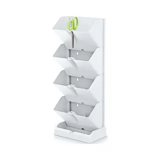 Prosperplast Verticale Kruidentuin Kunststof - Staand/hangend - Modulair - Wit - 20 X 11 X 48 Cm - Incl. Kruidenschaar
