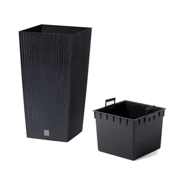 Prosperplast Rato Drts325 Hoher Blumentopf Mit Einsatz Anthrazit thumbnail
