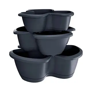 Prosperplast Pot Respana Trio 28, 1L., Dimensions (mm) 470x470x405, Color Anthracite