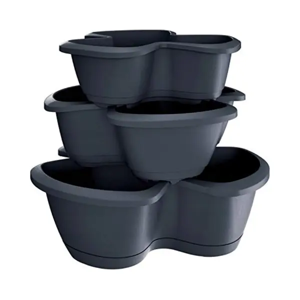 Prosperplast Pot Respana Trio 28, 1L., Dimensions (mm) 470x470x405, Color Anthracite thumbnail