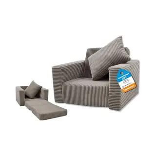 Odolplusz Kinderstoel, Opvouwbaar, Mini-fauteuil, Knuffelstoel, Kinderkamermeubels, Beige Corduroy