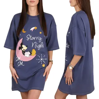 sarcia.eu Disney Mickey Mouse Damesnachtjapon, 100% Katoen, Slaapshirt Voor De Zomer