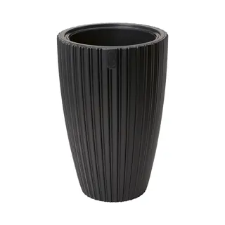 Form Plastic Plantenpot/bloempot Mika - Kunststof - Zwart - D30 X H48 Cm - Met Binnenpot - Rond