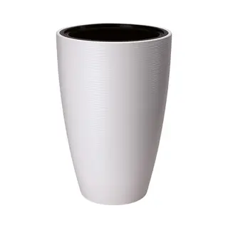 Form Plastic Plantenpot/bloempot Gobi - Kunststof - Wit - D30 X H48 Cm - Met Binnenpot - Rond