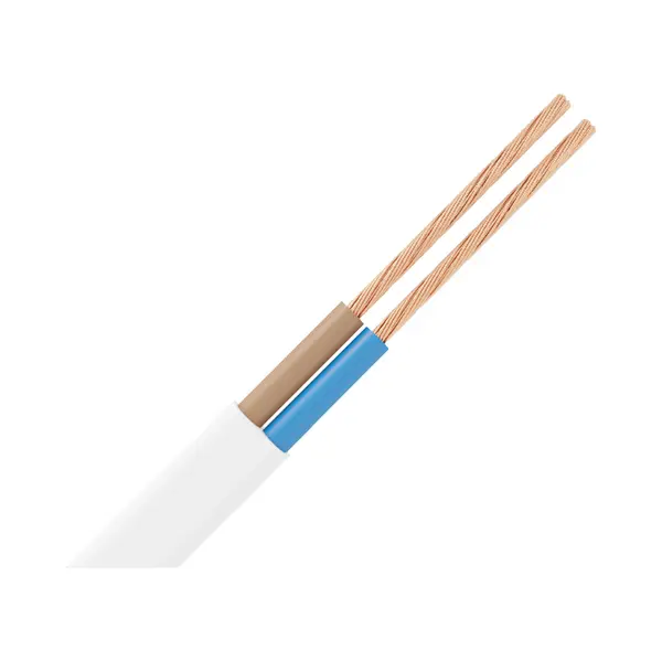 Bes Led Vmvl Kabel - Stroomkabel - 2x0.75mm - 2 Aderig - 10 Meter - H03VV-F - Wit thumbnail