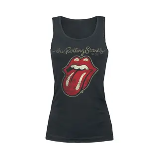 The Rolling Stones Plastered Tongue Top Black