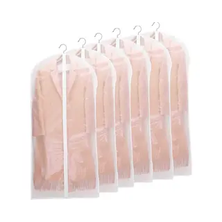 Niviy Dustproof, Waterproof, Moth-Proof Garment Bags Black Side Breathable Clear Clothes Covers, Moisture-Proof White Suit Bags, 60x140cm(23.6" X