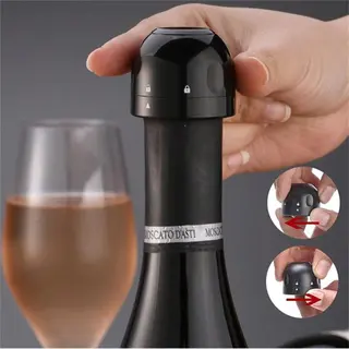 home online Champagnestopper - Roterend Slot - Wijnstopper - Flessenstop - Flessenkurk - Keuken Gereedschap - Zwart