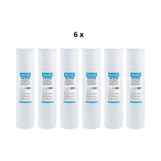 Ecosoft Sedimentfilter 20 Micron - Filter Voor Leidingwater, Putwater, Drinkwater - 6 Stuks