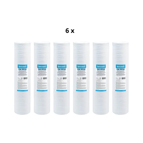 Ecosoft Sedimentfilter 20 Micron - Filter Voor Leidingwater, Putwater, Drinkwater - 6 Stuks thumbnail