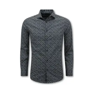 Bread & Buttons Blouse Heren Lange Mouw - Overhemd Heren Volwassenen - Zwart