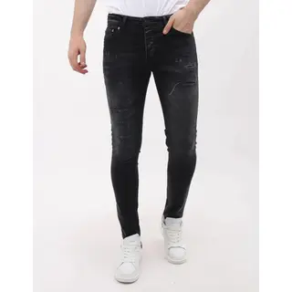 Mario Morato Spijkerbroek Heren Volwassenen - Heren Jeans Slim Fit - Ripped Jeans Heren - Jeans Met Scheuren - Stretch Jeans Heren - Mm-S-109 - Zwart