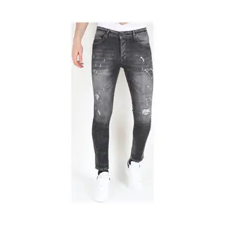 Mario Morato Slim Fit Street Fashion Cotton Jeans Met Scheuren Heren -MM110- Grijs