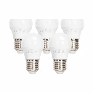 Aigostar Kogellamp 5 Stuks Warmwit - Grote Fitting | E27 Led Lamp 6W~510Lm=42W Traditionele Verlichting | 3000K - 230V