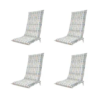 Madison - Tuinstoelkussen Hoge Rug Trivia Natural - Ca. 123x50 Cm - Set Van 4