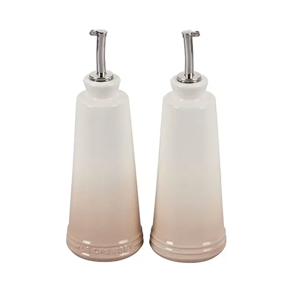 Le Creuset Signature Stoneware Oil & Vinegar Set, 10 Oz. Each, Meringue, 7.5" thumbnail