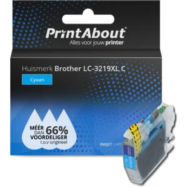 PrintAbout Huismerk Brother Lc-3219XL C Inktcartridge Cyaan Hoge capaciteit thumbnail