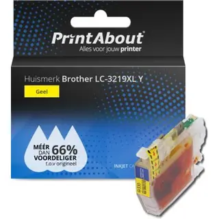 PrintAbout Huismerk Brother Lc-3219XL Y Inktcartridge Geel Hoge capaciteit