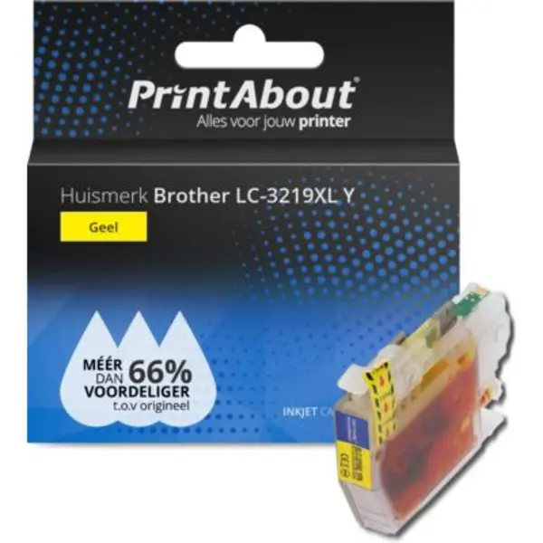 PrintAbout Huismerk Brother Lc-3219XL Y Inktcartridge Geel Hoge capaciteit thumbnail