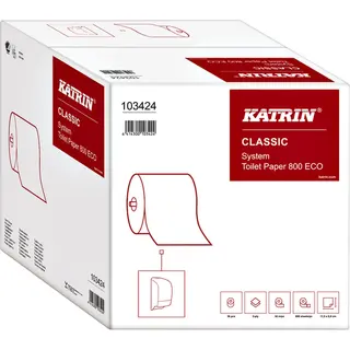 Katrin 103424 Classic System Toilet Eco Paper, 100% Recycled Fibre (Pack Of 36)