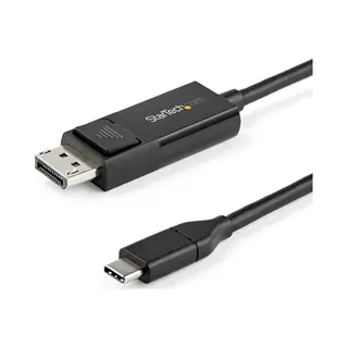 StarTech.com 6ft (2m) Usb C to DisplayPort 1.2 Cable 4K 60Hz - Bidirectional Dp to Usb-C or Usb-C to Dp Reversible Video Adapter Cable - HBR2/Hdr - Usb Type C/TB3 Monitor Cable