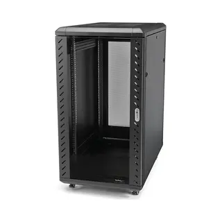 StarTech.com 4 Post 18U Netwerkkast, Vergrendelbare 19" Patchkast voor Computer / Av / It / Data Apparatuur, Server Rack voor Bureau/Thuis met Wielen & Verstelbare Montagerails